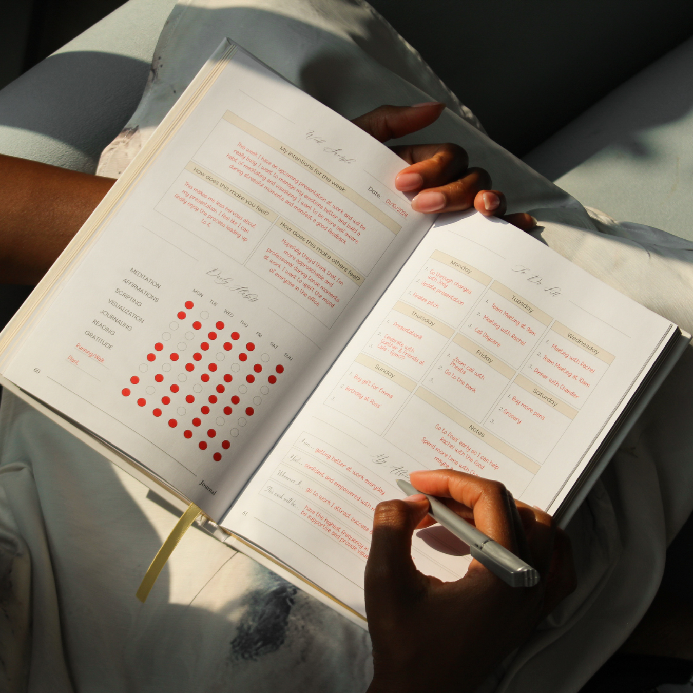 Physical product photo of The Affirmation Book by Lex Leggin, showcasing the beautifully designed cover and hardcover format.